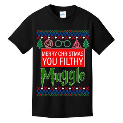 Merry Christmas Ya Filthy Muggle Ugly Sweater Kids T-Shirt