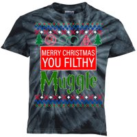 Merry Christmas Ya Filthy Muggle Ugly Sweater Kids Tie-Dye T-Shirt