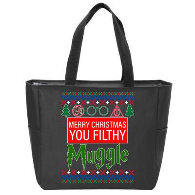 Merry Christmas Ya Filthy Muggle Ugly Sweater Zip Tote Bag