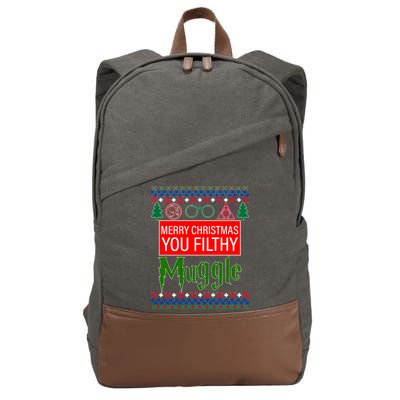 Merry Christmas Ya Filthy Muggle Ugly Sweater Cotton Canvas Backpack