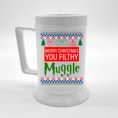 Merry Christmas Ya Filthy Muggle Ugly Sweater Beer Stein