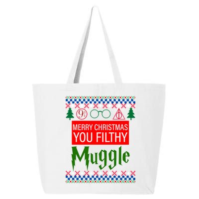 Merry Christmas Ya Filthy Muggle Ugly Sweater 25L Jumbo Tote