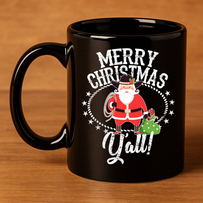 Merry Christmas Y'all! 11oz C Handle Ceramic Mug