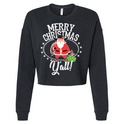 Merry Christmas Y'all! Cropped Pullover Crew