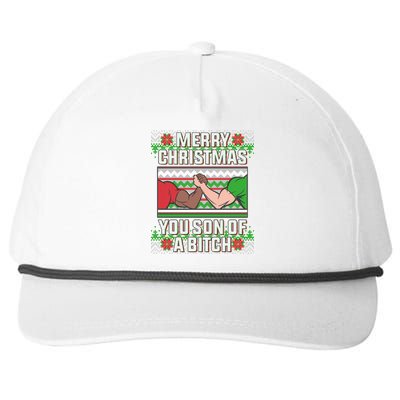 Merry Christmas You Son Of A Btch Ugly Sweater Snapback Five-Panel Rope Hat