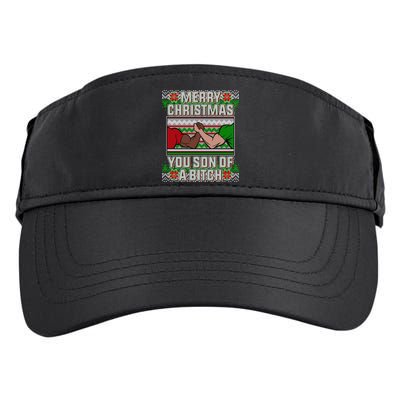 Merry Christmas You Son Of A Btch Ugly Sweater Adult Drive Performance Visor