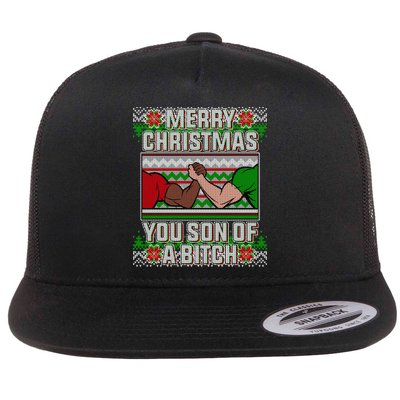Merry Christmas You Son Of A Btch Ugly Sweater Flatbill Hat