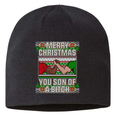 Merry Christmas You Son Of A Btch Ugly Sweater Sustainable Beanie