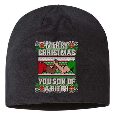 Merry Christmas You Son Of A Btch Ugly Sweater Sustainable Beanie