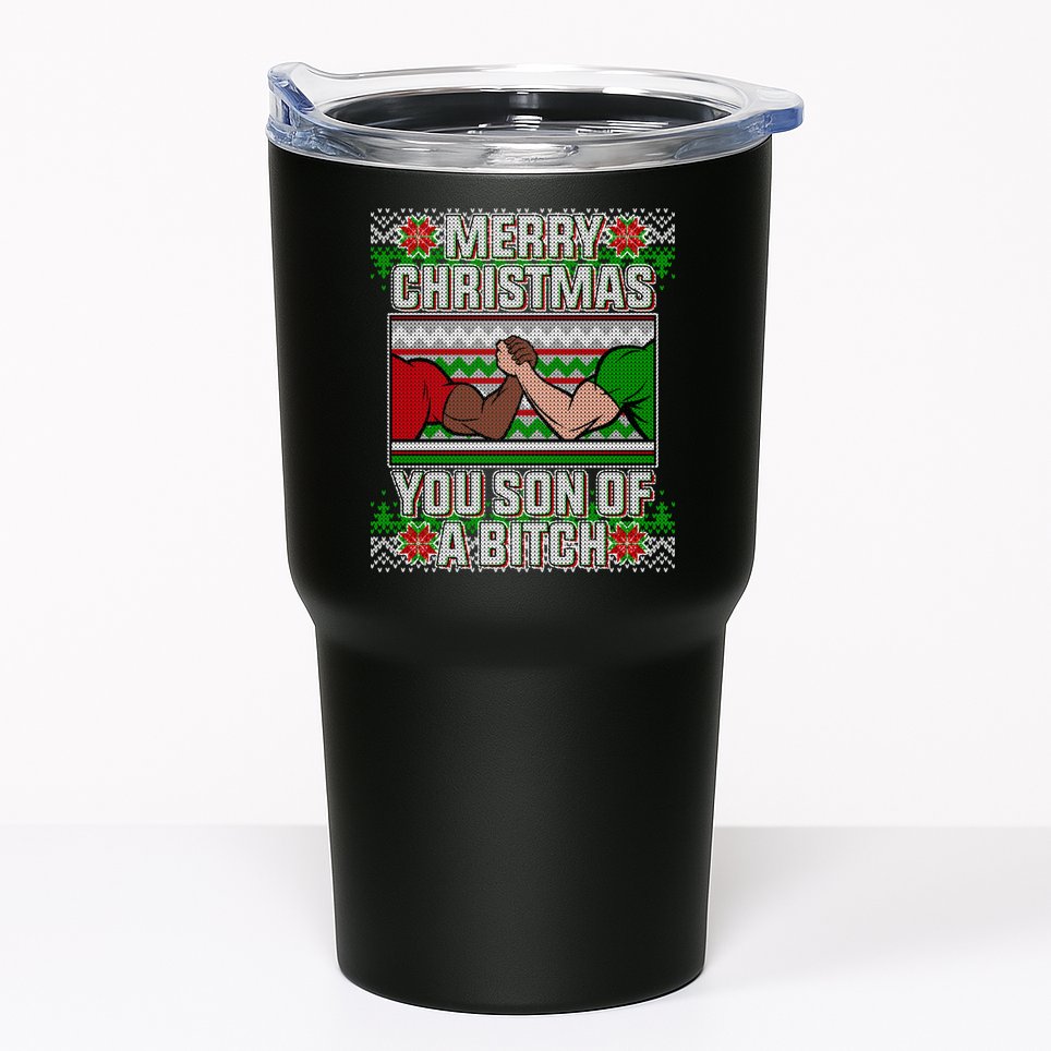 Merry Christmas You Son Of A Btch Ugly Sweater Tumbler