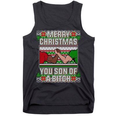 Merry Christmas You Son Of A Btch Ugly Sweater Tank Top