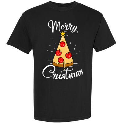 Merry Chrustmas Funny Christmas Pizza Garment-Dyed Heavyweight T-Shirt
