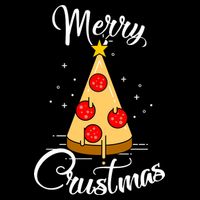 Merry Chrustmas Funny Christmas Pizza Bucket Hat
