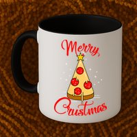 Merry Chrustmas Funny Christmas Pizza Mug