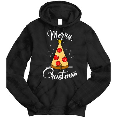 Merry Chrustmas Funny Christmas Pizza Tie Dye Hoodie