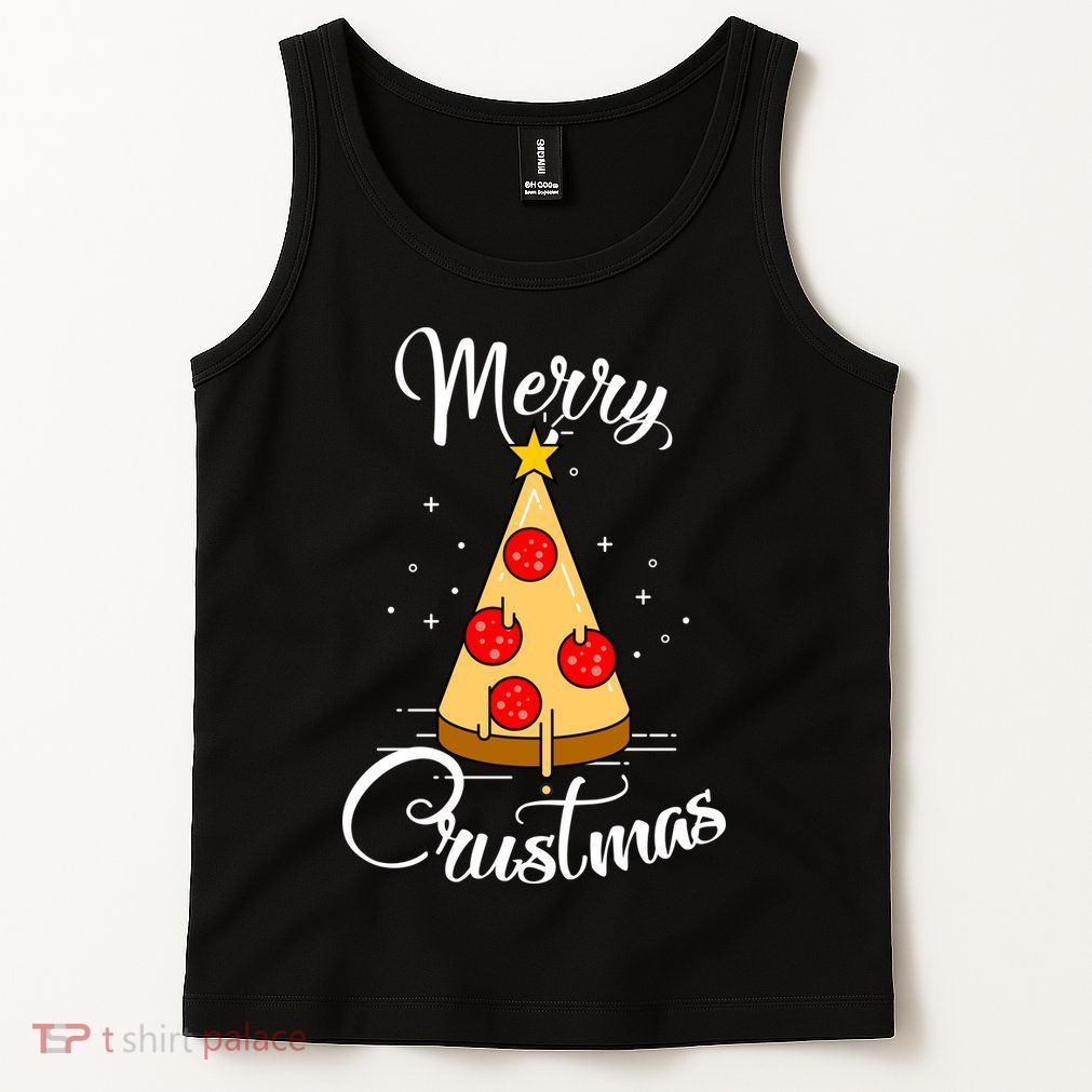 Merry Chrustmas Funny Christmas Pizza Tank Top
