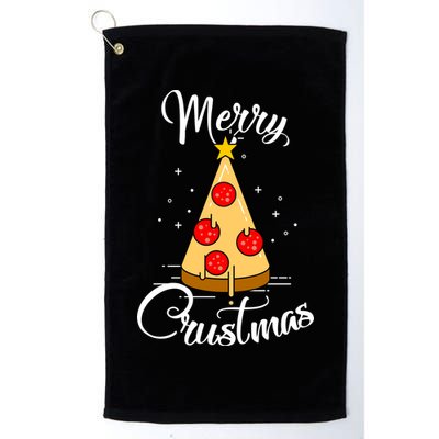 Merry Chrustmas Funny Christmas Pizza Golf Towel