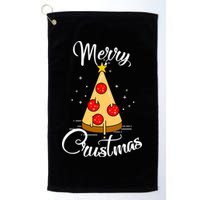 Merry Chrustmas Funny Christmas Pizza Golf Towel
