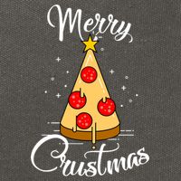 Merry Chrustmas Funny Christmas Pizza Cotton Canvas Backpack