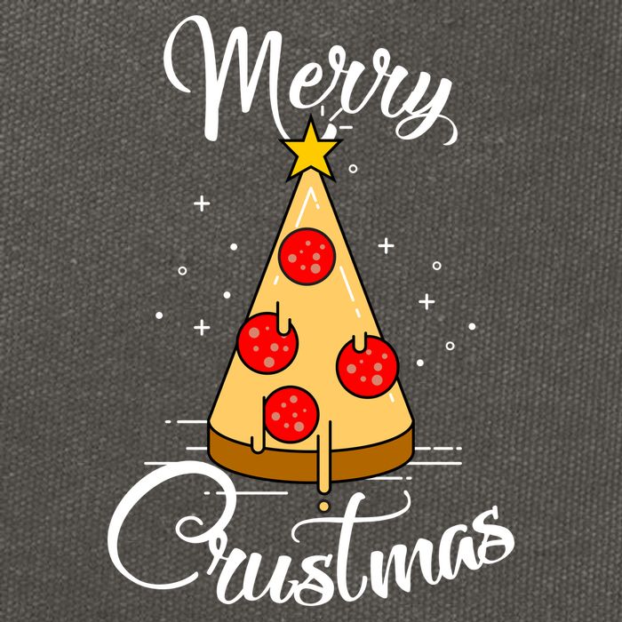 Merry Chrustmas Funny Christmas Pizza Cotton Canvas Backpack