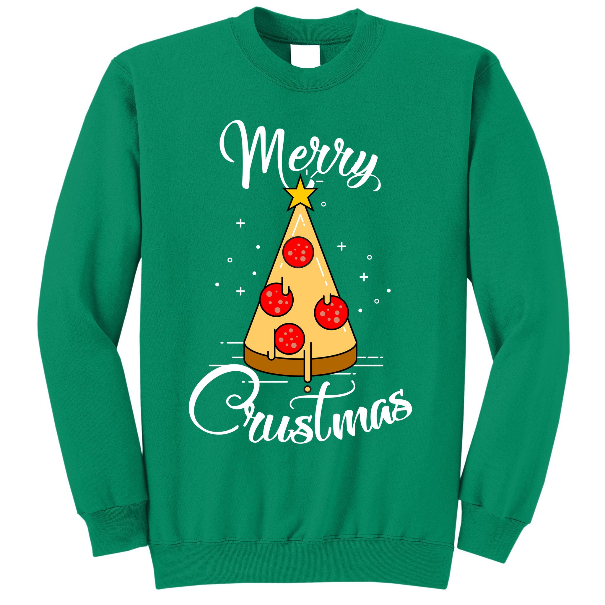 Merry Chrustmas Funny Christmas Pizza Sweatshirt