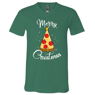 Merry Chrustmas Funny Christmas Pizza V-Neck T-Shirt