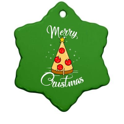 Merry Chrustmas Funny Christmas Pizza Ceramic Star Ornament