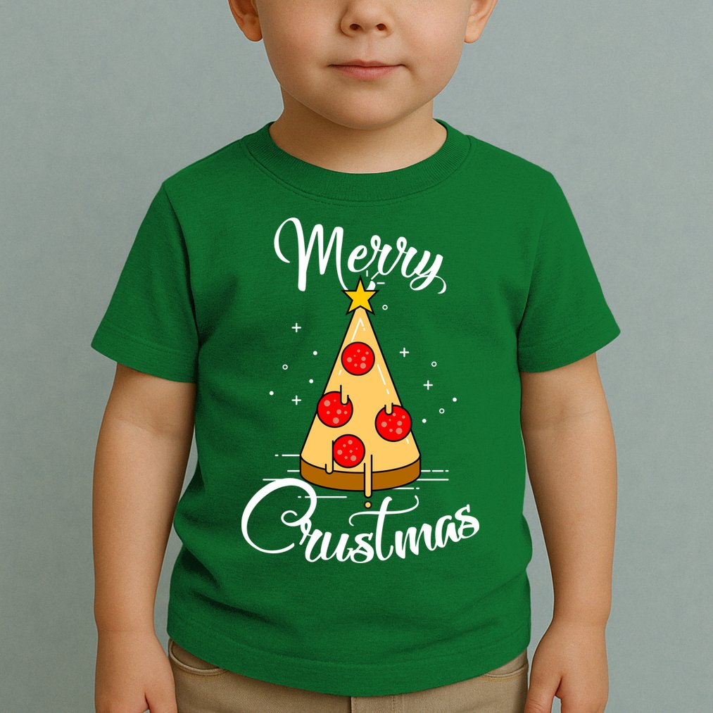 Merry Chrustmas Funny Christmas Pizza Toddler T-Shirt