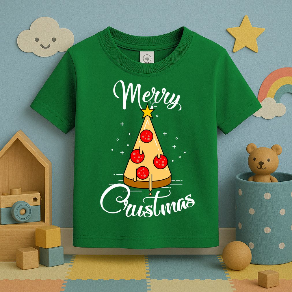 Merry Chrustmas Funny Christmas Pizza Toddler T-Shirt