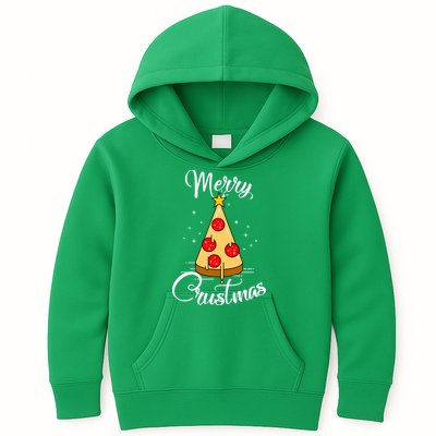 Merry Chrustmas Funny Christmas Pizza Kids Hoodie