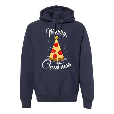 Merry Chrustmas Funny Christmas Pizza Premium Hoodie