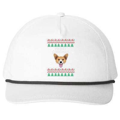 Merry Corgmas Ugly Christmas Snapback Five-Panel Rope Hat