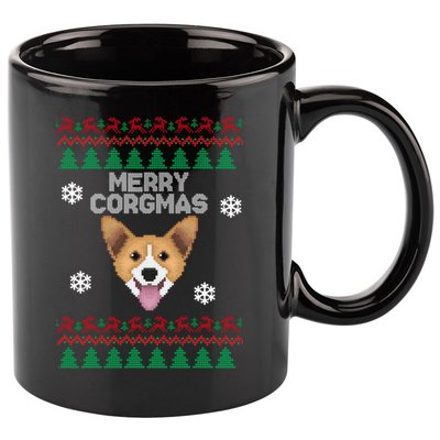Merry Corgmas Ugly Christmas 11oz C Handle Ceramic Mug