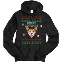 Merry Corgmas Ugly Christmas Tie Dye Hoodie