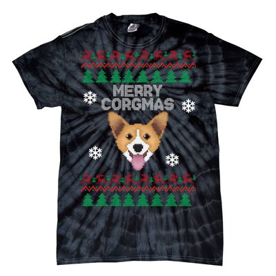 Merry Corgmas Ugly Christmas Tie-Dye T-Shirt