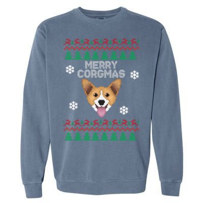 Merry Corgmas Ugly Christmas Garment-Dyed Sweatshirt