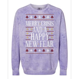 Merry Crisis Ugly Christmas Sweater Colorblast Crewneck Sweatshirt