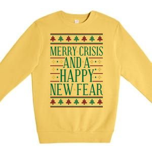 Merry Crisis Ugly Christmas Sweater Premium Crewneck Sweatshirt