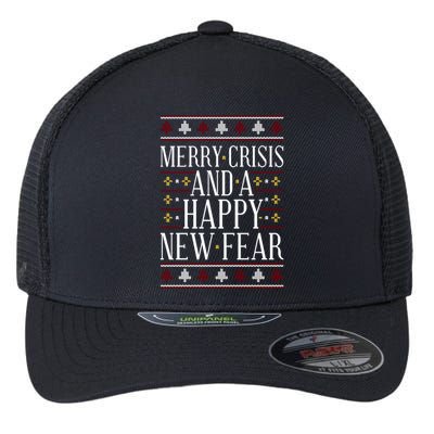 Merry Crisis Ugly Christmas Sweater Flexfit Unipanel Trucker Cap