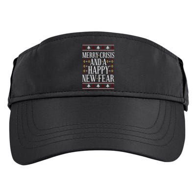 Merry Crisis Ugly Christmas Sweater Adult Drive Performance Visor