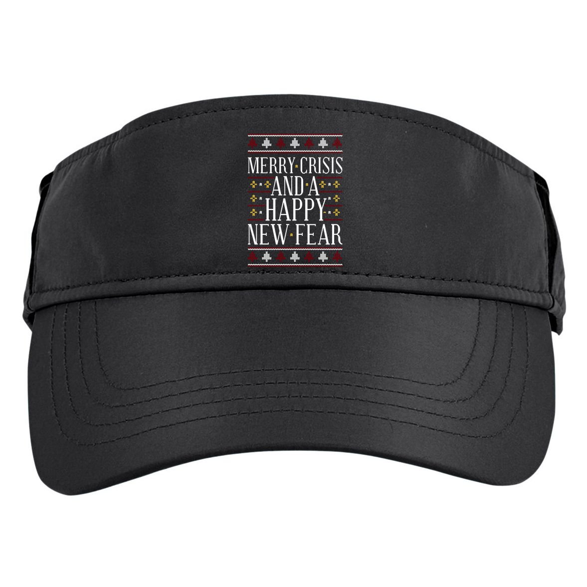 Merry Crisis Ugly Christmas Sweater Adult Drive Performance Visor