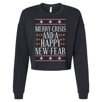 Merry Crisis Ugly Christmas Sweater Cropped Pullover Crew