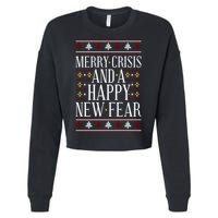 Merry Crisis Ugly Christmas Sweater Cropped Pullover Crew