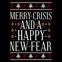 Merry Crisis Ugly Christmas Sweater Cropped Pullover Crew