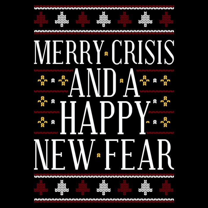 Merry Crisis Ugly Christmas Sweater Cropped Pullover Crew