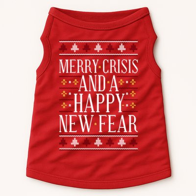 Merry Crisis Ugly Christmas Sweater Doggie Tank