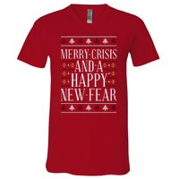 Merry Crisis Ugly Christmas Sweater V-Neck T-Shirt