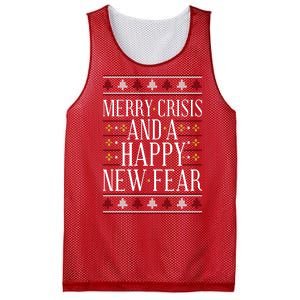 Merry Crisis Ugly Christmas Sweater Mesh Reversible Basketball Jersey Tank