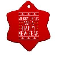 Merry Crisis Ugly Christmas Sweater Ceramic Star Ornament