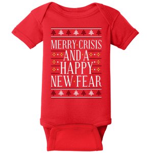 Merry Crisis Ugly Christmas Sweater Baby Bodysuit